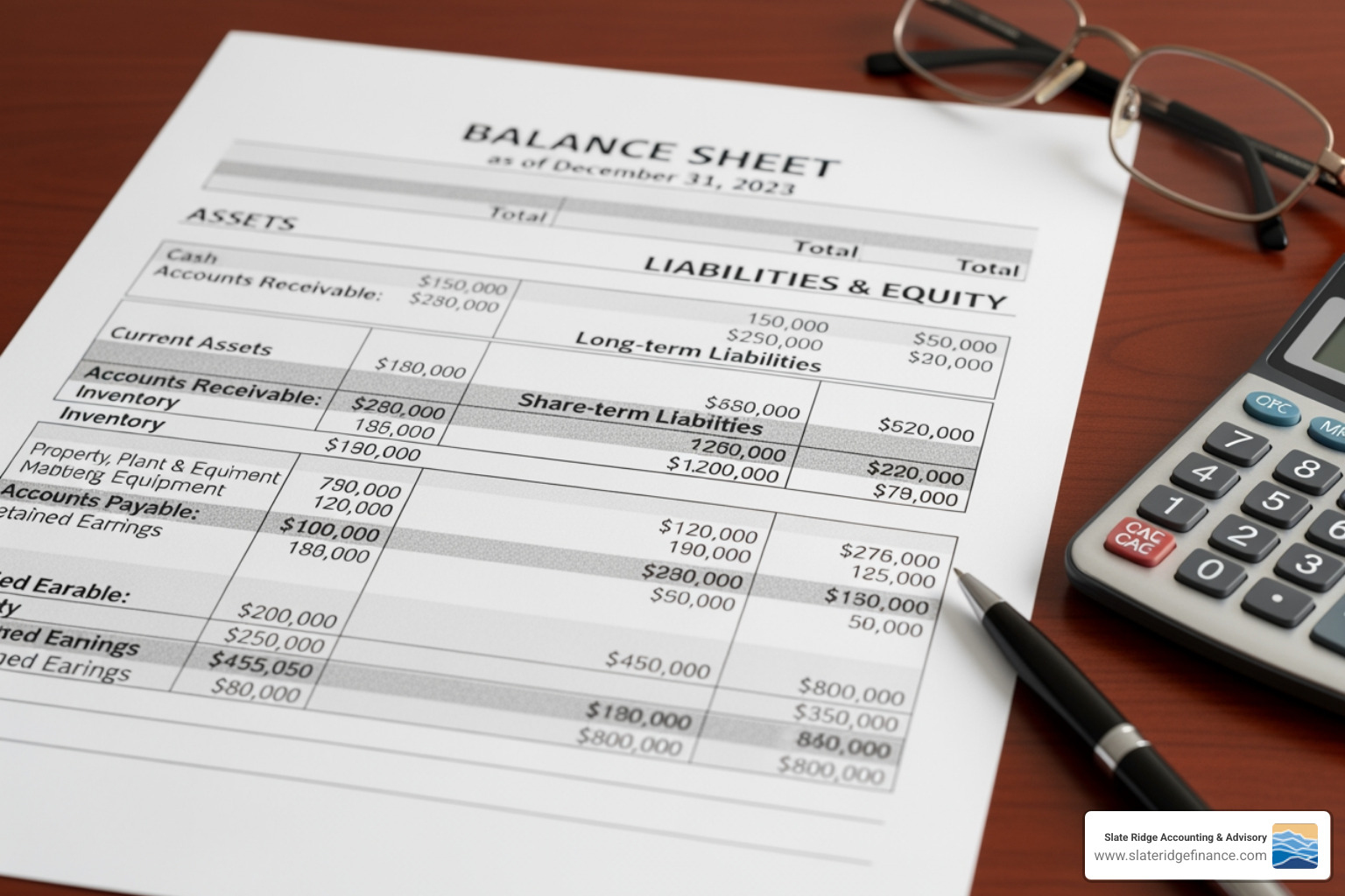 Sample balance sheet - financial performance analysis Sample balance sheet - financial performance analysis