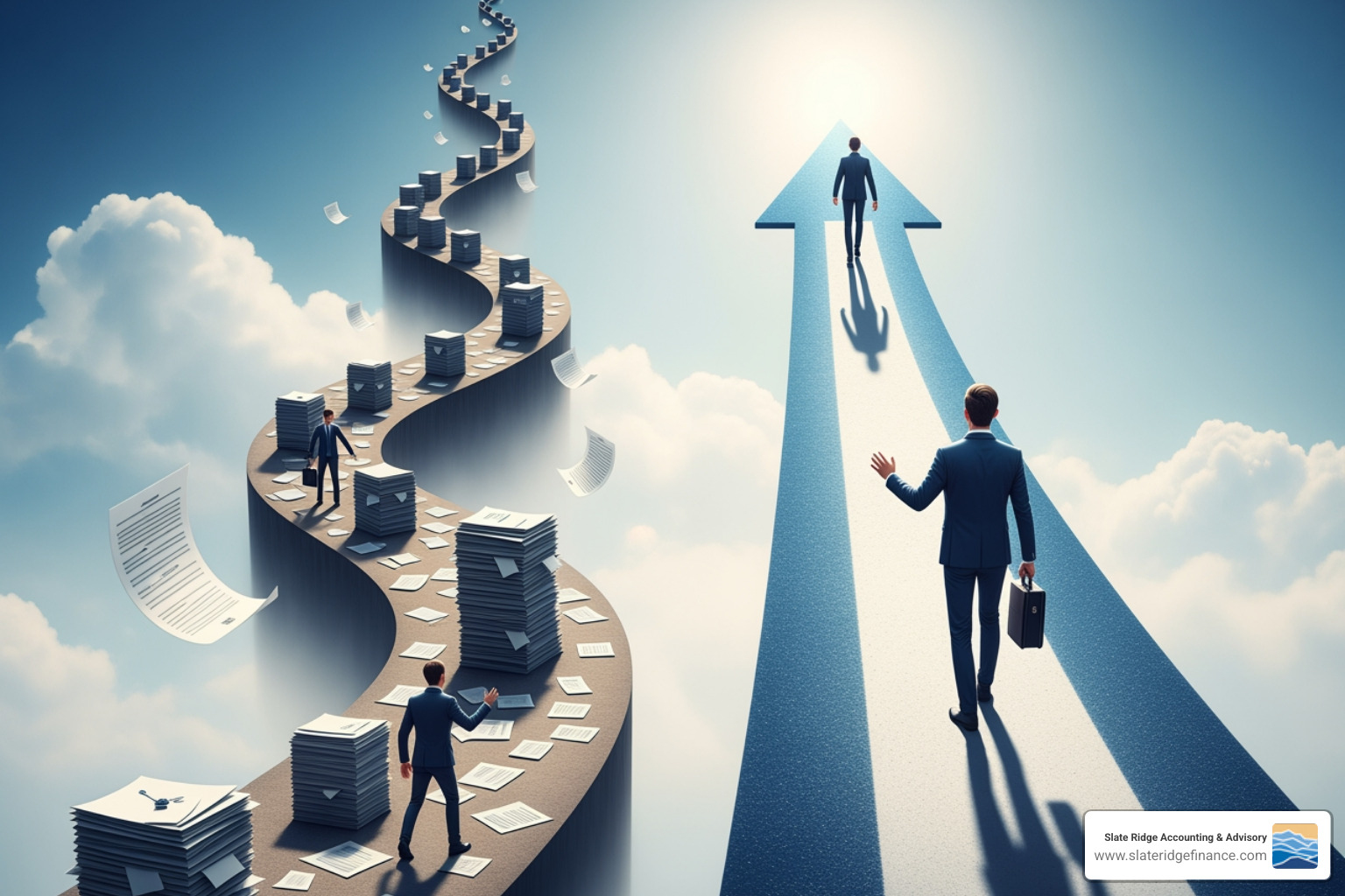 Graph showing business growth vs. time spent on admin tasks, with outsourced accounting reducing admin time - accounting outsourcing Graph showing business growth vs. time spent on admin tasks, with outsourced accounting reducing admin time - accounting outsourcing
