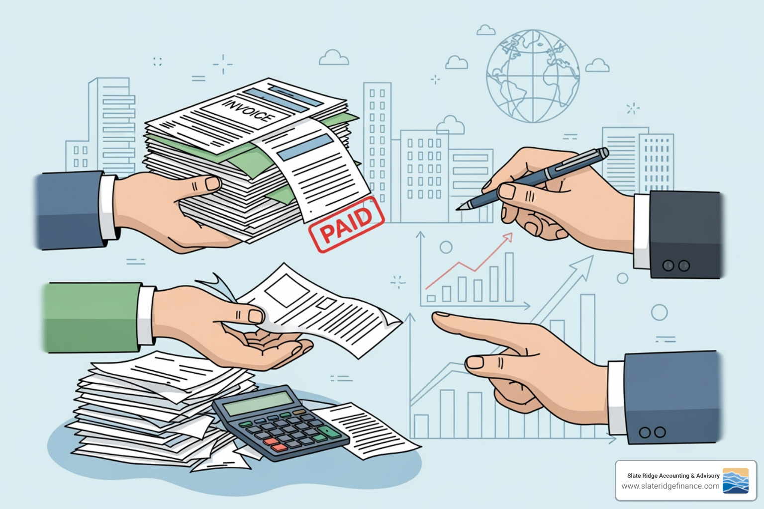 A person's hands are shown evaluating different service provider profiles displayed on various digital screens, symbolizing the process of carefully selecting an outsourcing partner. - accounts receivable outsourcing A person's hands are shown evaluating different service provider profiles displayed on various digital screens, symbolizing the process of carefully selecting an outsourcing partner. - accounts receivable outsourcing