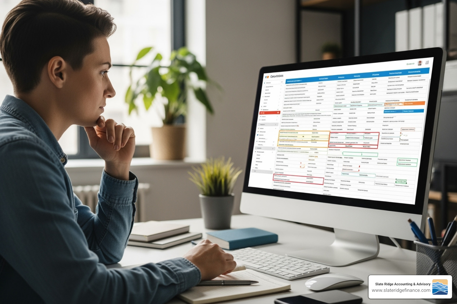 person comparing options on a screen - cost of payroll services for small business person comparing options on a screen - cost of payroll services for small business